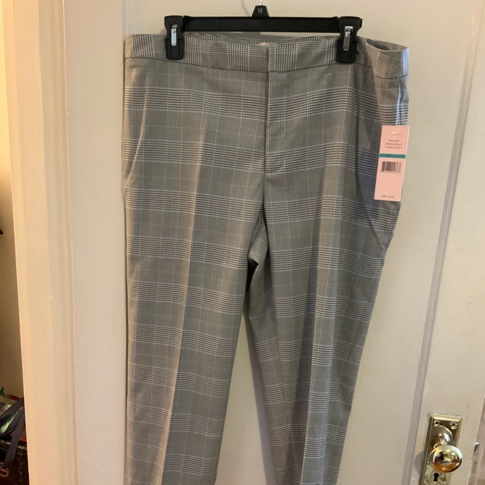 NWT Nanette Lepore plaid stretch ankle pants 16.